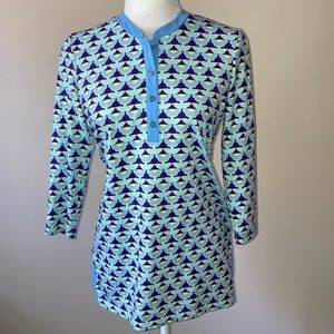 J.McLaughlin Catalina Cloth Tunic Blue XS